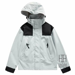 4XL グレー マウンテンパーカー メンズ レディース 登山服 防風 撥水 フード脱着可 迷彩 大きいサイズ