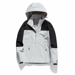 XL グレー マウンテンパーカー メンズ レディース 登山服 防風 フード脱着可 50代 40代 迷彩 大きいサイズ マウンテンライトジャケット