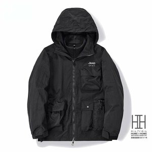 XL ブラック マウンテンパーカー メンズ 裏ボア 登山服 3way ボアライナー付き 取り外し可能 フリースジャケット 防風 撥水 防寒 おしゃれ