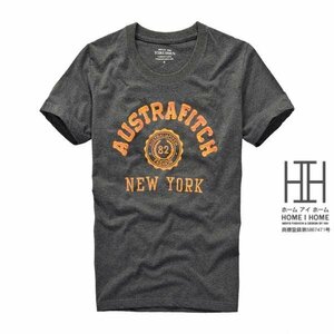 M 6850 tシャツ メンズ 半袖 ワッペン刺繍入り カットソー ロゴ おしゃれ 英文字プリント アメカジ 丸首 トップス スポーツ