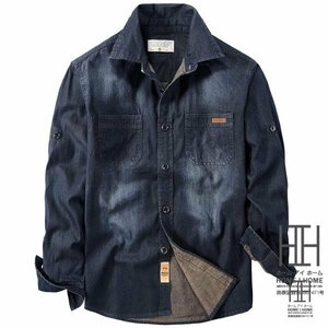 2XL ネイビー シャツ メンズ メンズシャツ メンズ 長袖シャツ ミリタリーシャツ 長袖 ワークシャツ