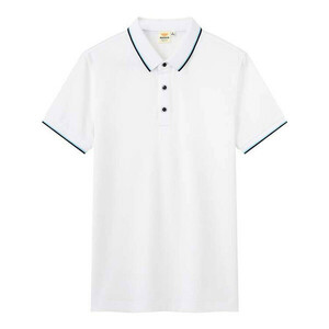 L ホワイト ポロシャツ メンズ ユニセックス レディース 半袖 ライン入り ゴルフ かわいい おしゃれ 綿 100％ 男女兼用 涼しい