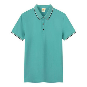 3XL ブルーグリーン ポロシャツ メンズ ユニセックス レディース 半袖 ライン入り ゴルフ かわいい おしゃれ 綿 100％ 男女兼用 涼しい