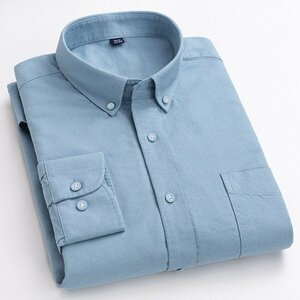 38/S 802 オックスフォードシャツ ボタンダウン メンズ 長袖 形態安定加工 ビジカジ 柔らかい 綿100％ ポケット
