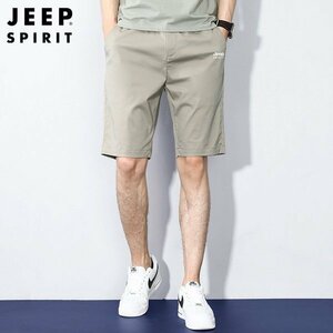 31 グレー ショートパンツ メンズ ハーフパンツ 薄手 速乾 ストレッチ シンプル 定番 カジュアルパンツ 夏 ワンポイント JEEP SPIRIT