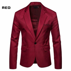 2XL ワインレッド テーラード ジャケット メンズ レギュラー 全8色 紳士服 ビジネス スーツ カジュアル コスプレ用 パーティー