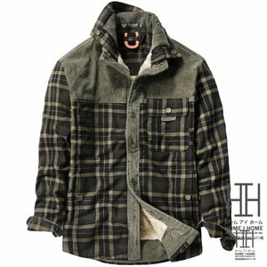 3XL ミリタリーグリーン シャツ メンズ メンズシャツ メンズ 長袖シャツ ュロイシャツ メンズ 柄シャツ メンズ