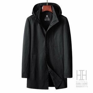 L ブラック アウター ステンカラーコート メンズき ロングコート メンズコート ビジネス カジュアル おしゃ