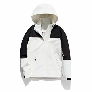 XL ホワイト マウンテンパーカー メンズ レディース 登山服 防風 フード脱着可 50代 40代 迷彩 大きいサイズ マウンテンライトジャケット