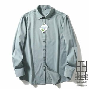 40/L グレーグリーン シャツ メンズ メンズシャツ メンズ 長袖シャツ シャツ ワイシャツ 白シャツ 形態安定