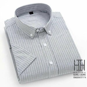 2XL D2209 シャツ メンズ メンズシャツ 半袖 オックスフォードシャツ ボタンダウンシャツ ストライプ 柄シャツ クールビズ 夏服