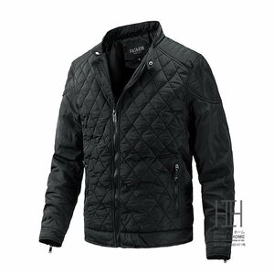 M ブラック 中綿コート メンズ キルティングコート 大きいサイズ 中綿ジャケット 防寒着 コート 暖かい 冬 ワークマン