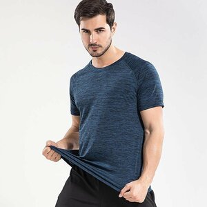 XXL グリーン Tシャツ メンズ 半袖 トレーニング スポーツウエア メッシュ ストレッチ 速乾 ジム トップス 運動 ランニング 男性 丸首