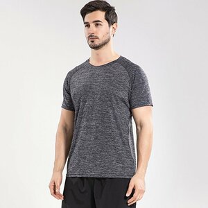 XXL ブラック Tシャツ メンズ 半袖 トレーニング スポーツウエア メッシュ ストレッチ 速乾 ジム トップス 運動 ランニング 男性 丸首