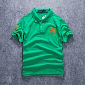 2XL 色10 ポロシャツ メンズ 刺繍入り 綿100％ 柔らかい カラフル 16色展開 ゴルフウェア カジュアル