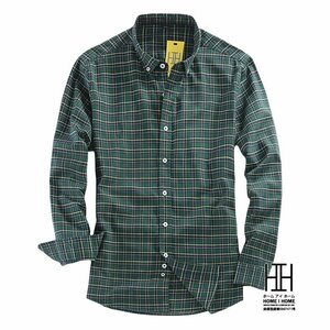 3XL 2223 シャツ メンズ メンズシャツ 長袖シャツ ボタンダウンシャツ 柄シャツ チェックシャツ メンズ カジュアルシャツ ウォッシュ加工