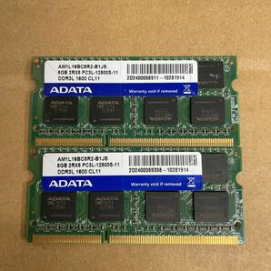 オ43 ADATA ノートPCメモリ 8GB 2Rx8 PC3L-12800S 2枚の画像1