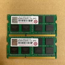 キ94. Transcend ノートPCメモリ 8GB DDR3 1333 2枚_画像1