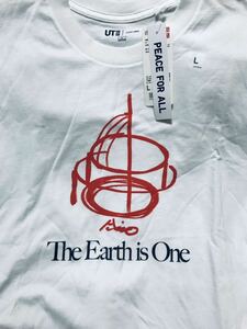 新品 UNIQLO UT 建築家 安藤忠雄 コラボ PEACE FOR ALL グラフィックTシャツ メンズ Lサイズ 半袖 レギュラーフィット 匿名ネコポス230円