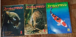  monthly [ fish magazine ]1~3 month number 1976 year ( Showa era 51 year ) version. rare price. exist old magazine three pcs. 