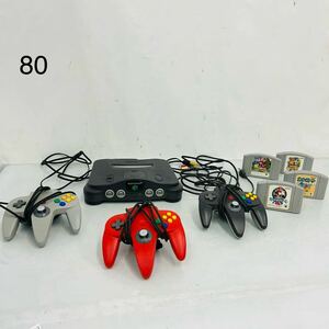 5SC030 Nintendo Nintendo 64 body NUS-001 controller 3 point soft 4 point power cord equipped electrification OK game machine game used present condition goods 