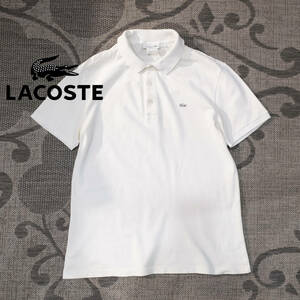 5（M〜L） / LACOSTE SLIM FIT ラコステ スリムフィット ポロシャツ アイボリー オフホワイト ベージュ フレンチアイビー トラッド ゴルフ