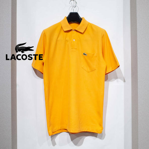 M / 80s 90s IZOD LACOSTE アイゾッド ラコステ 鹿の子 半袖ポロシャツ イエロー 黄色 古着 アメカジ プレッピー ゴルフ 傷あり 