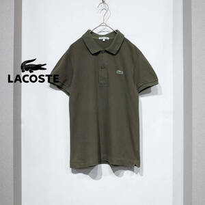 レディース 42（M〜Ｌ位） / LACOSTE ラコステ 鹿の子 半袖ポロシャツ オリーブ ミリタリー グリーン フェード 古着女子 プレッピー