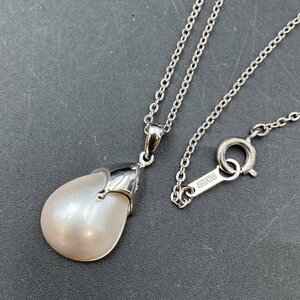 G0510Z42 ミキモトパール　MIKIMOTO　M 刻印 本真珠 ドロップデザインネックレス　SILVER刻印　シルバー