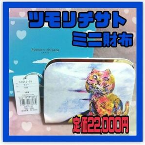 ツモリチサト　tsumori chisato CARRY　財布　猫　がま口　水色　コインケース　ミニ財布　コンパクト　旅行
