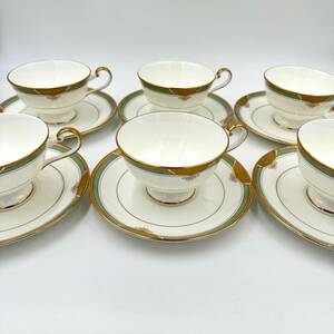 #102 NARUMI ナルミ Bone China ボーンチャイナ ティーカップ ソーサー ６客セット 食器　陶器