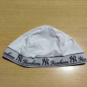 ニューヨークヤンキース　白　スパンデックス　NY　YANKEEs　ホワイト　インナーキャップ　ヘルメットキャップ