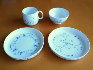Noritake Noritake baby / ребенок посуда 4 позиций комплект * свет подножка ( Prima te.la/ усиленный фарфор )* кружка * чашка для риса * plate 