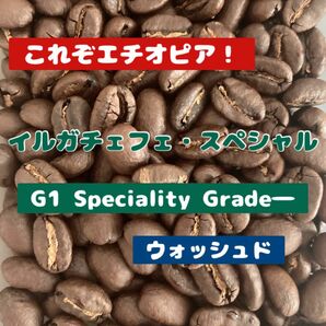 【香り高い逸品】エチオピア・イルガチェフェスペシャル　G1 中煎り　豆　300g