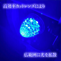 24V マーカーランプ 高輝度 16LED サイドマーカー ブルー2個 高機能防水 強弱発光 インナーメッキリフレクター 明るい 省エネ カスタム_画像2