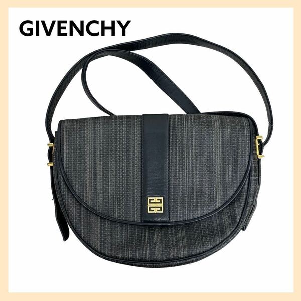 GIVENCHY ジバンシィ 4Gロゴ金具 フラップ PVCレザー ショルダーバッグ