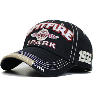 SALE 帽子 コットン キャップ SPARK ブラック　アメカジ メンズ レディース CAP 春夏 秋冬 バイカー ★土日祝は発送お休み★