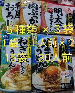 キッコーマン　具入りのめんつゆ　具麺ぐーめん５種類 × ３袋　計15袋　30人前