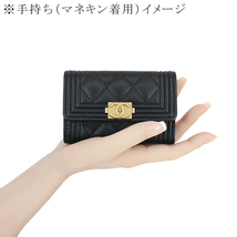 シャネル CHANEL カードケース ボーイシャネル フラップ カードケース マトラッセ キャビアスキン ブラック 5409_画像8