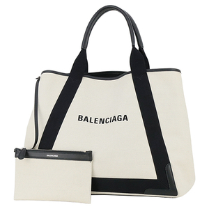 バレンシアガ BALENCIAGA トートバッグ ネイビーカバス M レディース メンズ コットンキャンバス ナチュラル ブラック 1129