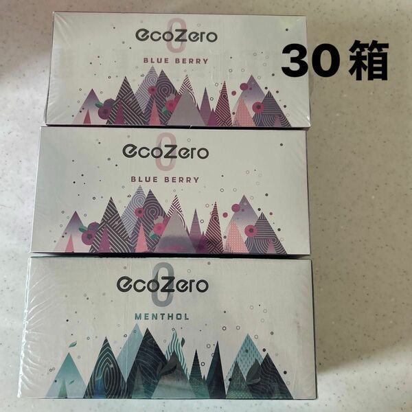 EcoZero エコゼロ 電子たばこ 3カートン ブルーベリー メンソール ニコチン0 iQOS 加熱式 30箱