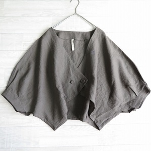 APPLE HOUSE Apple house made in Japan * lady's * flax 100%...linen short do Le Mans summer jacket as good as new 