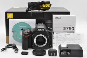 ＜極上美品！！＞　ニコン　Nikon　D750 ボディ　※※ショット数、１６３回！！※※　♪元箱＆説明書＆未記入保証書＆CD-ROM付き♪