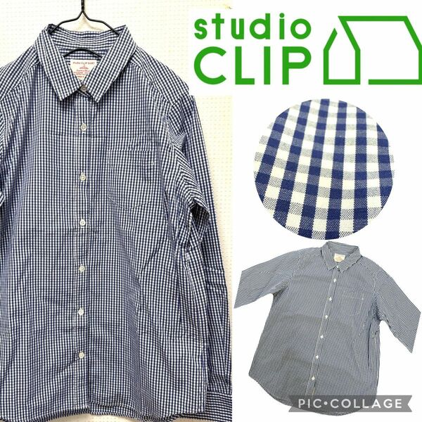 日本製★studio CLIP SHIRT★長袖ワイシャツ コットン100%