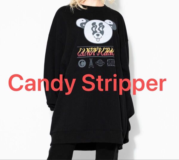 692 Candy Stripper 美品　CHAOS スエット　ワンピースパーカー ワンピース スウェット ブラック