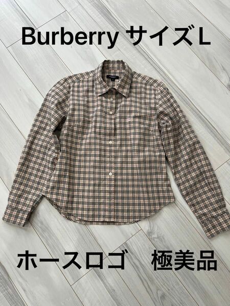 Burberry ノバチェック　コットン　綿　長袖シャツ チェック柄 長袖 チェック シャツ　L ゆったり　大きいサイズ