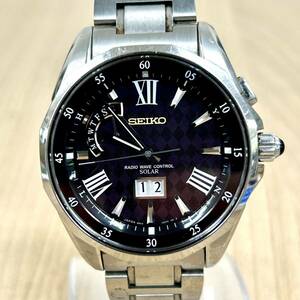 セイコー SEIKO SAGA049/8B43-0AE0 ブライツ ビックデイト ソーラー電波 メンズ 腕時計 稼働品 管:0510