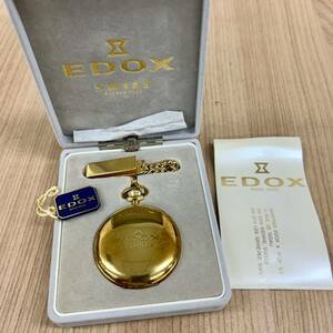 [1 иен ~]EDOX карманные часы Ed ks Gold цвет small second smoseko механический завод коробка * оригинальный цепь есть работа товар труба :0515