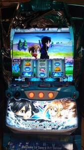 パチスロ実機 「ソードアート・オンライン SAO」 スマスロユニットつき（カウンター対応に変更可能） PUSHバイブON／OFFスイッチ加工済み♪