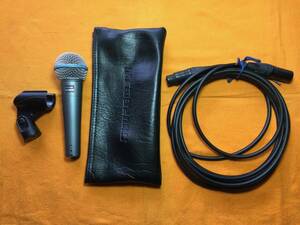 中古美品 SHURE BETA58A シュア Beta58A ダイナミックマイク。 初期物 多分発売当初に購入した物。国内正規品。カナレ4mケーブル付